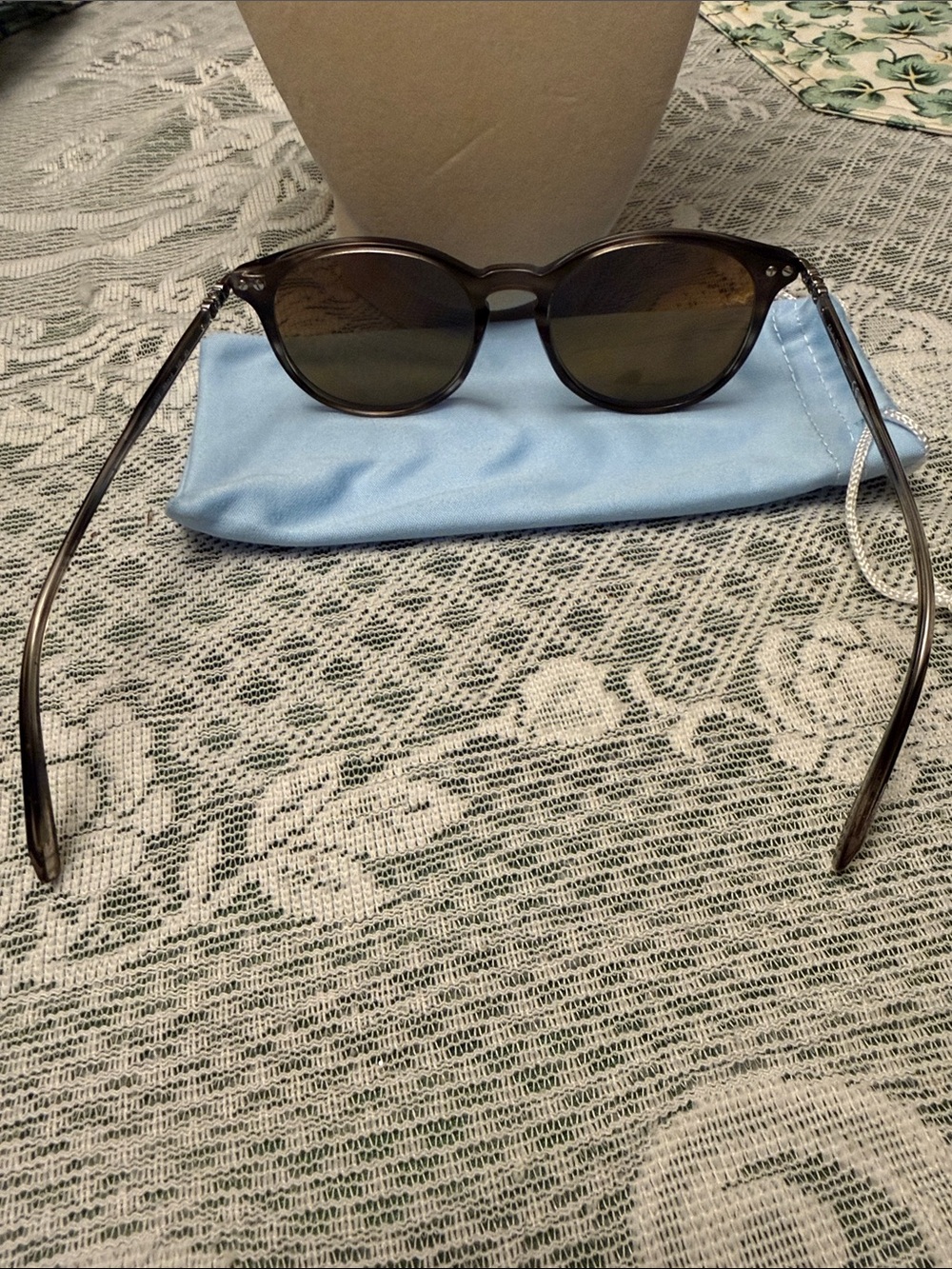 Salvatore Ferragamo SF911S Round Sunglasses Brown Striped Gray Italy - Picture 4 of 7